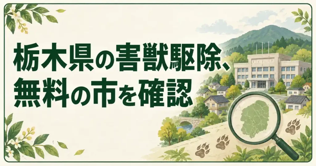 栃木県の害獣駆除、無料の市を確認