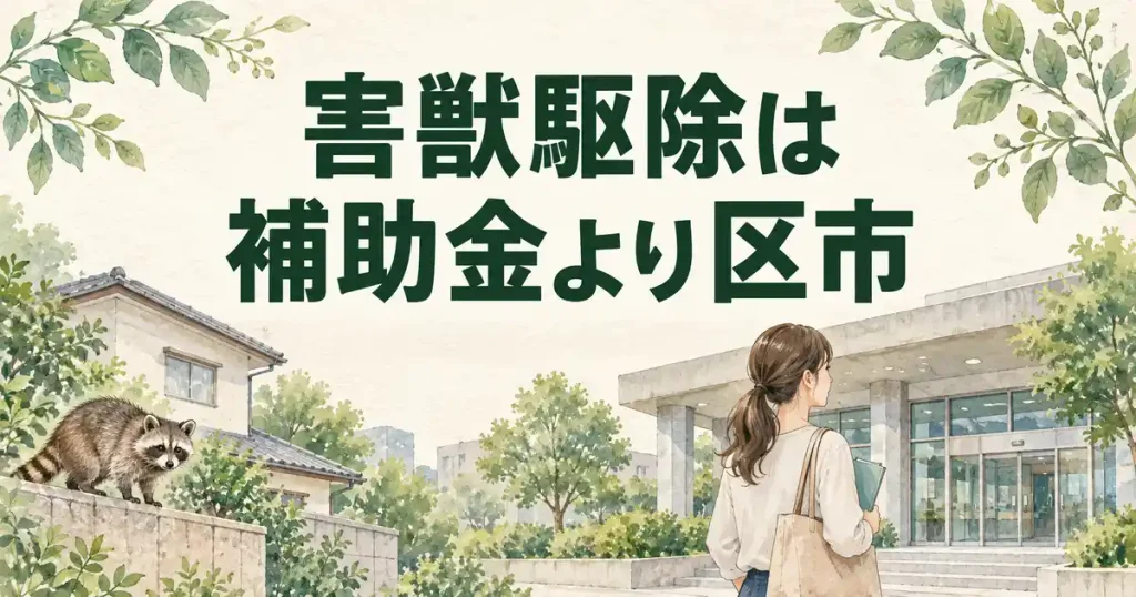 東京都の害獣駆除は、補助金ではなく区市の捕獲事業が先