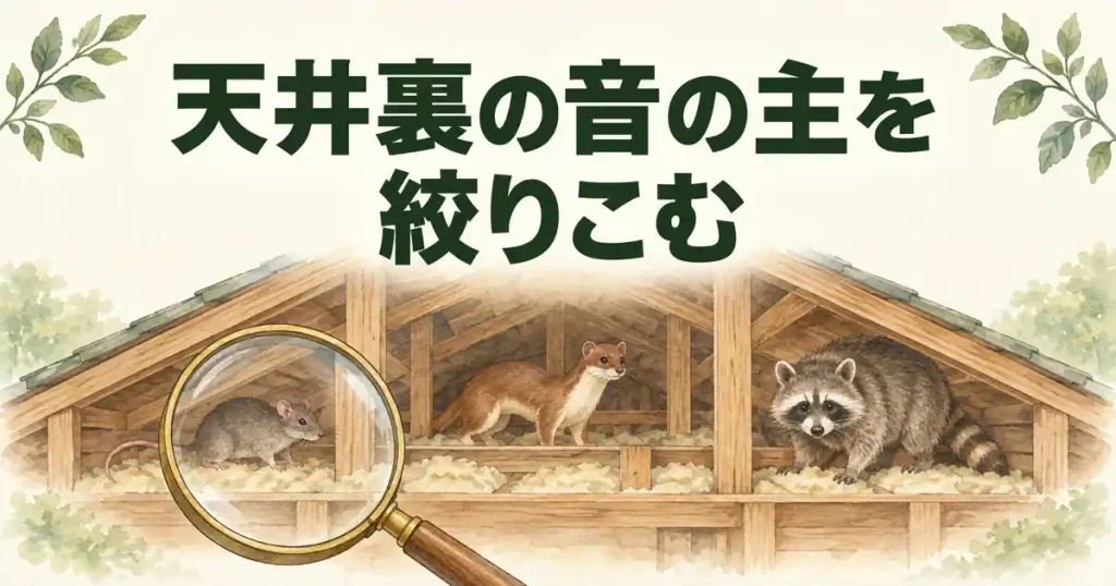 神奈川県の害獣駆除を頼む前に、天井裏の音の主を絞る