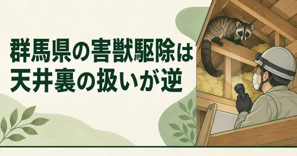 群馬県の害獣駆除は、市によって天井裏の扱いが逆になる