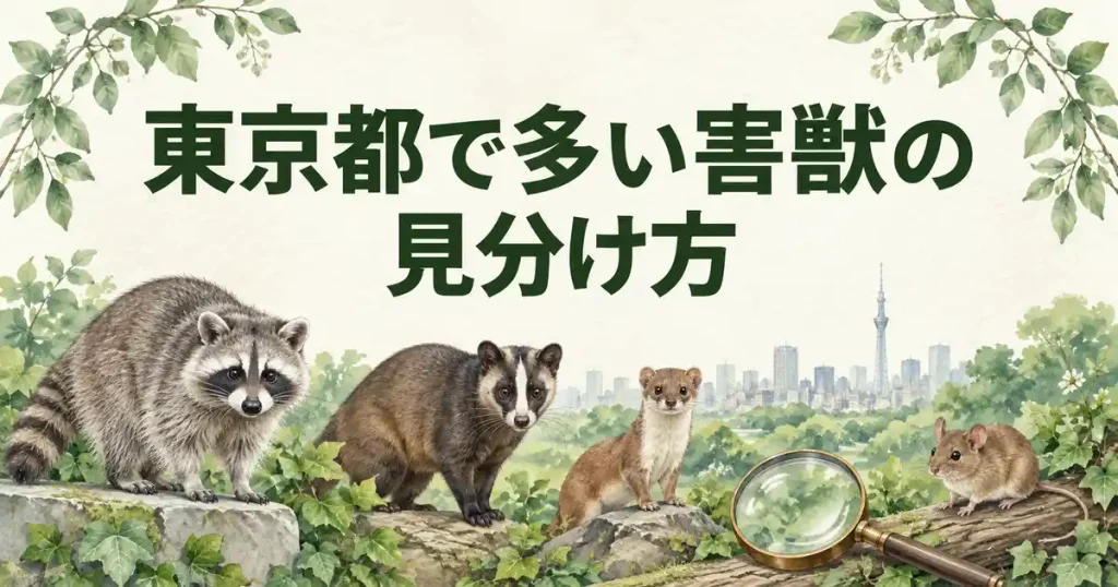 東京都で多い害獣と駆除前の見分け方