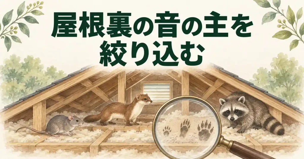 埼玉県の害獣駆除の前に、屋根裏の音の主を絞り込む