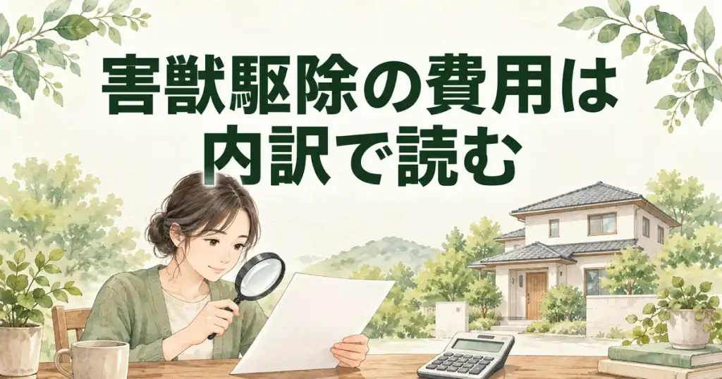 東京都の害獣駆除の費用は、見積書の内訳で読み解く