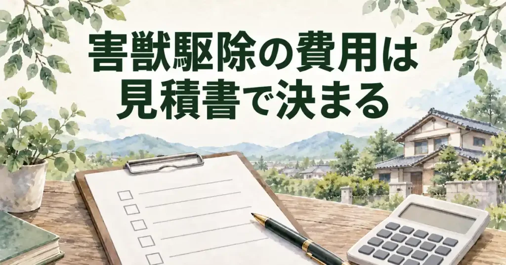 茨城県の害獣駆除の費用は、見積書の内訳で決まる