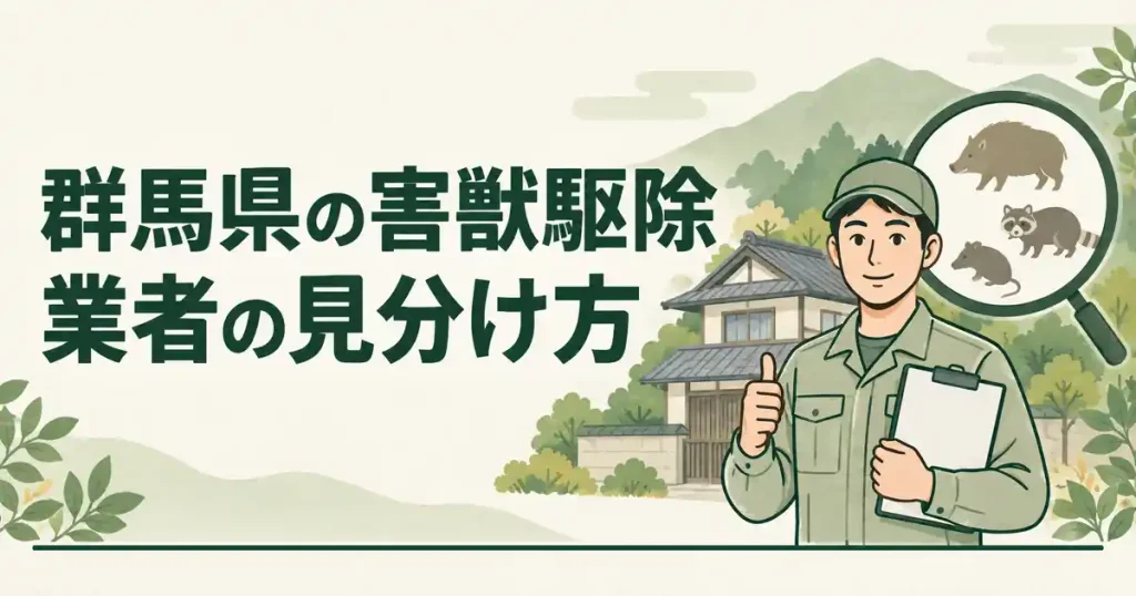 群馬県の害獣駆除を任せる業者は、この4つで見分ける