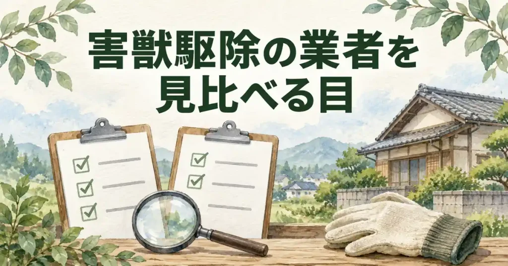 茨城県の害獣駆除を頼む業者は、4つの目で見比べる