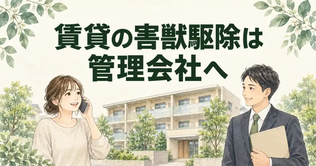 賃貸と分譲が多い東京都の害獣駆除は、先に管理会社へ