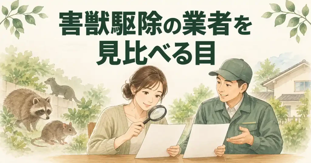 埼玉県の害獣駆除を頼む業者は、5つの目で見比べる