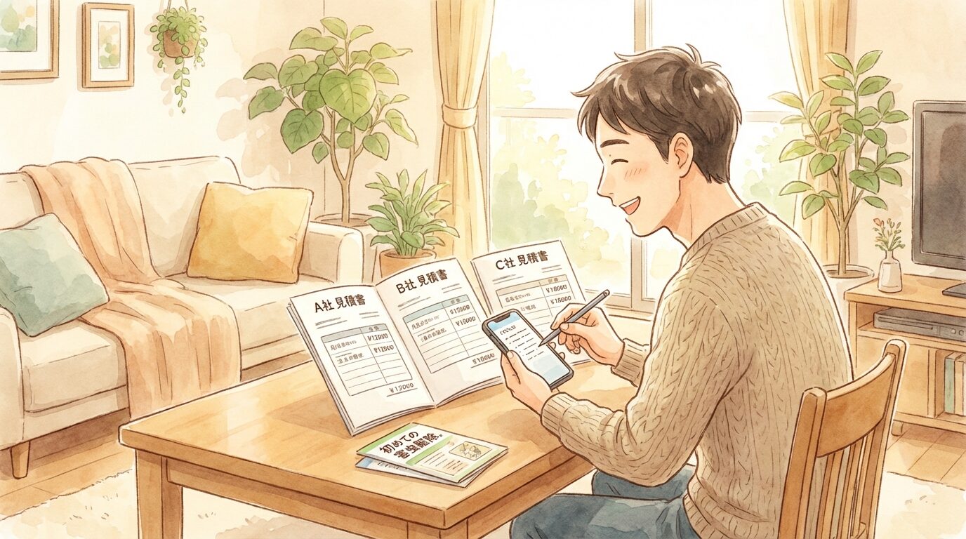 相見積もりが向いている人の特徴を解説するイラスト。害獣駆除の見積もり比較はどこを見る？失敗しない7つの鉄則の本文に対応した内容で、害獣駆除のポイントを視覚的にわかりやすく示しています。