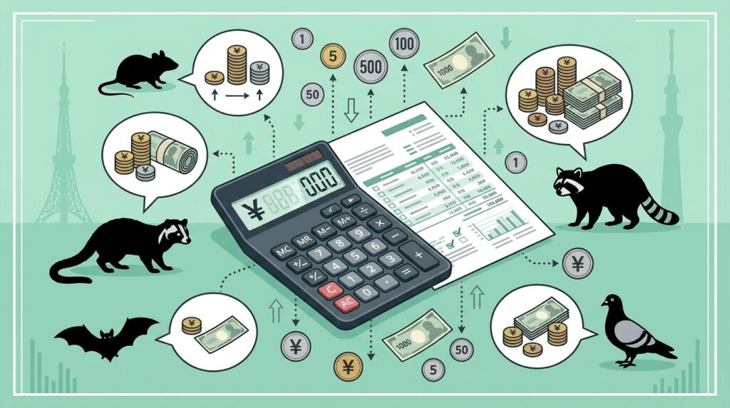 東京都の害獣駆除にかかる費用相場