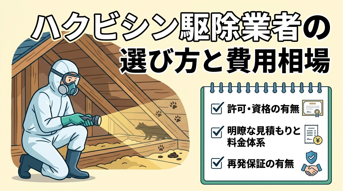 ハクビシン駆除業者の選び方
