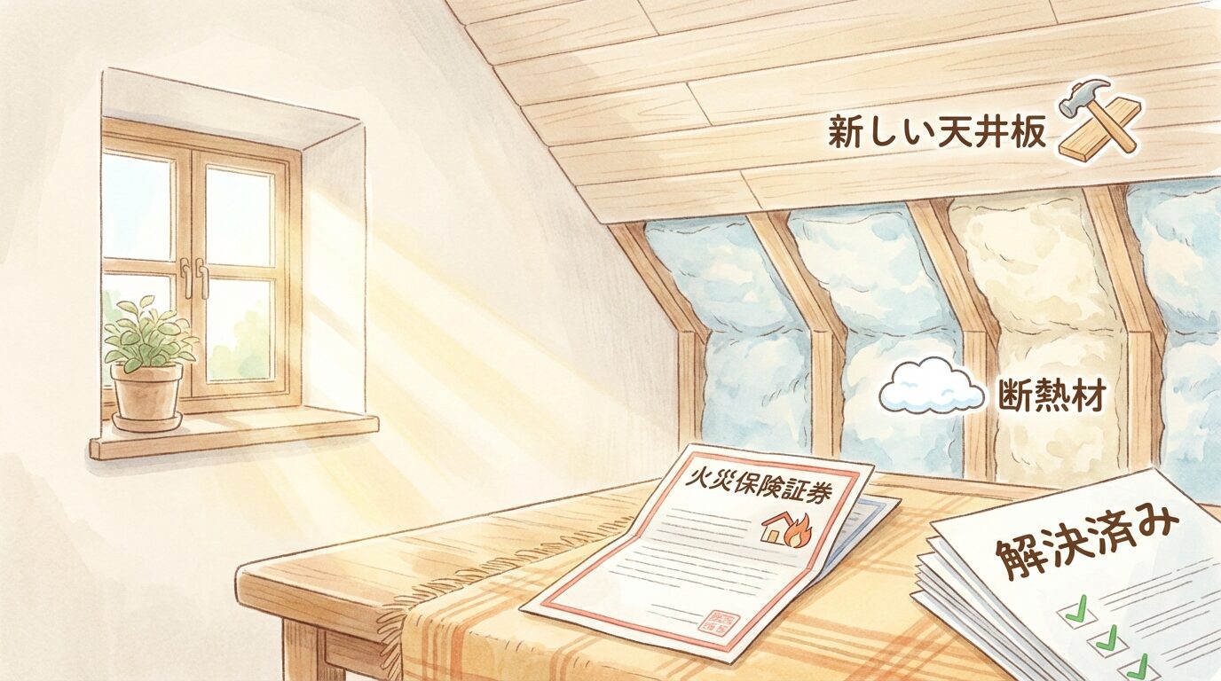 まとめ：害獣駆除費用と火災保険の賢い使い方を解説するイラスト。害獣駆除の費用は火災保険で出る？補償条件と申請手順を完全解説の本文に対応した内容で、害獣駆除のポイントを視覚的にわかりやすく示しています。