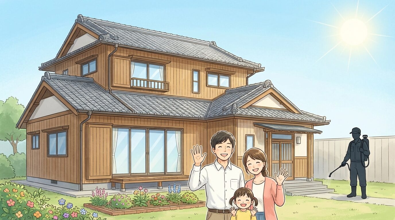 まとめ：害獣駆除業者選びで後悔しないためにを解説するイラスト。【害獣駆除業者の選び方】失敗しない7つのチェックポイントの本文に対応した内容で、害獣駆除のポイントを視覚的にわかりやすく示しています。