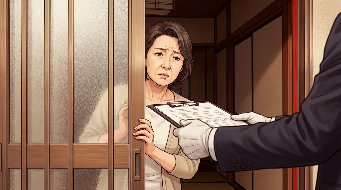 悪質な害獣駆除業者のパターンと回避方法を解説するイラスト。【害獣駆除業者の選び方】失敗しない7つのチェックポイントの本文に対応した内容で、害獣駆除のポイントを視覚的にわかりやすく示しています。