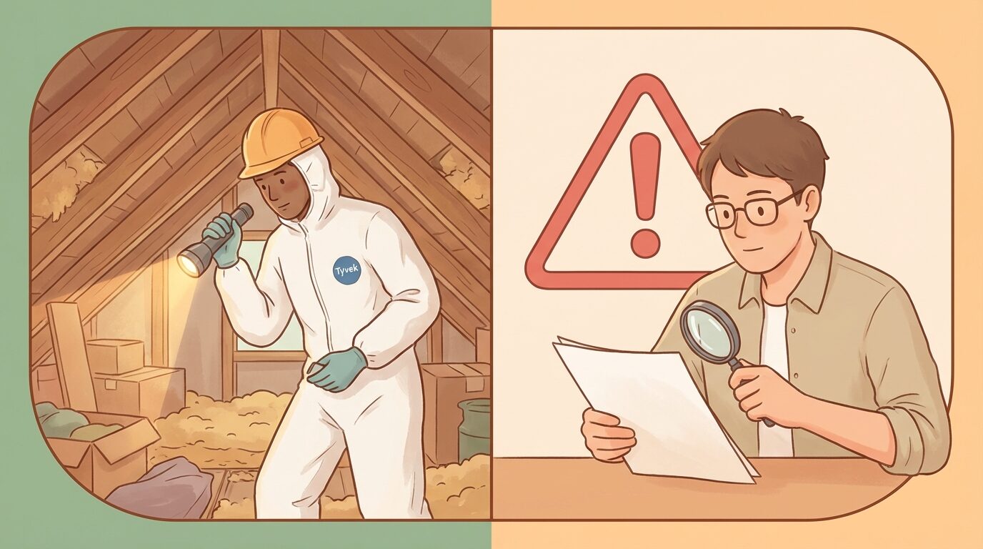 悪質業者を見分けるポイントを解説するイラスト。イタチ駆除費用の相場と内訳｜業者選びで失敗しないための完全ガイドの本文に対応した内容で、害獣駆除のポイントを視覚的にわかりやすく示しています。