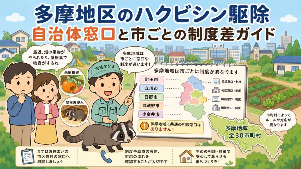 多摩地区のハクビシン駆除のアイキャッチ画像