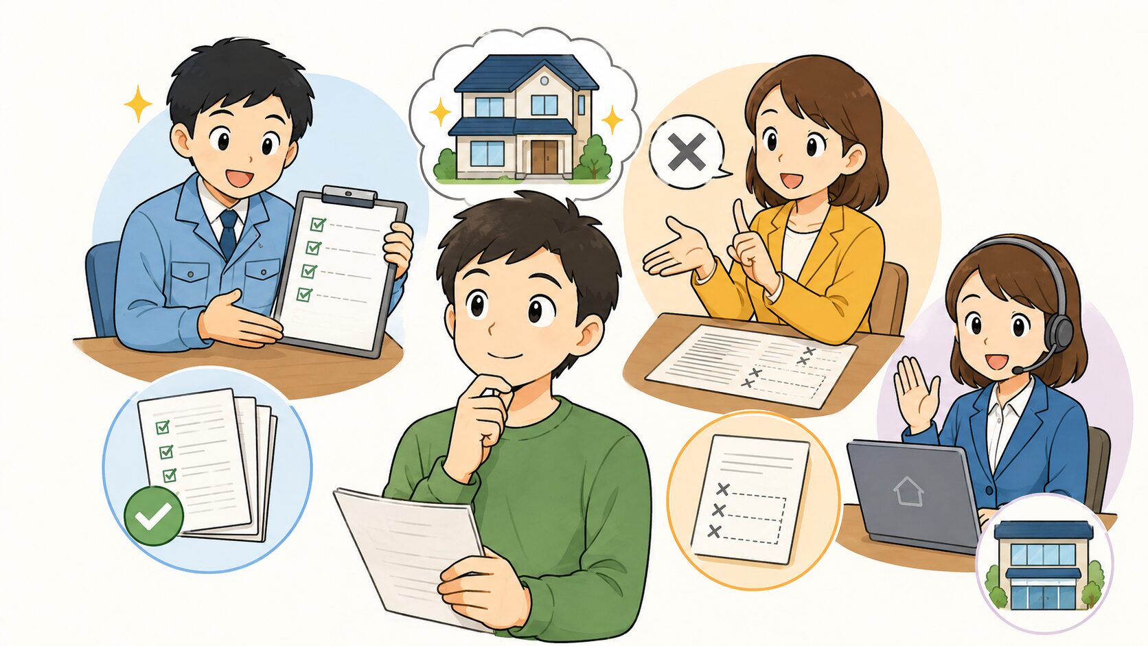 保証条件を丁寧に書面で説明する業者を比較しているH2画像