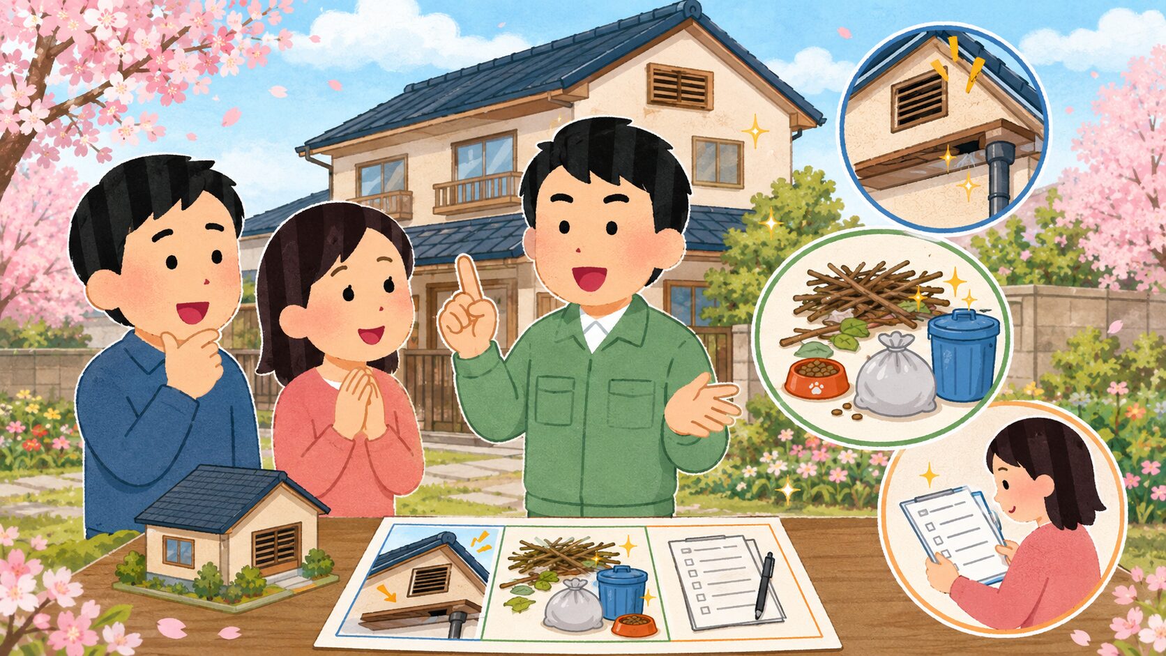 春の初動で被害を悪化させないことを示すイメージ