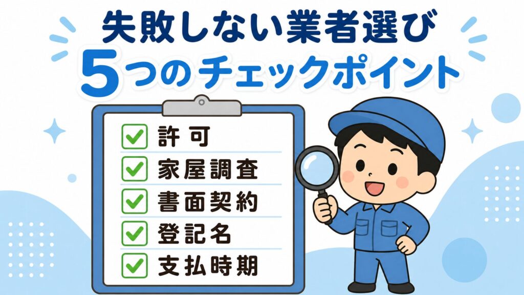 失敗しない業者選び|5つのチェックポイント