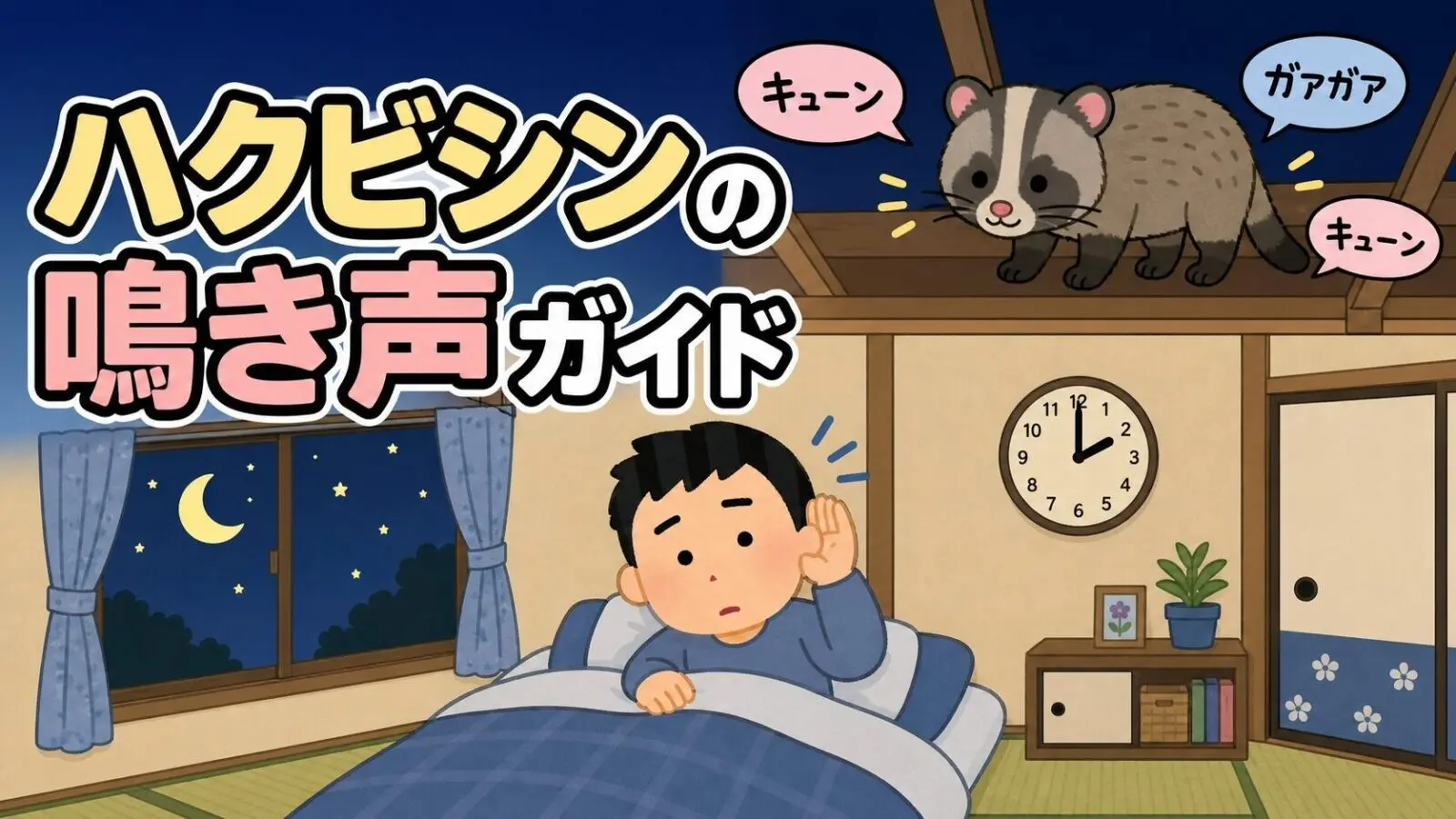 ハクビシン 鳴き声 夜