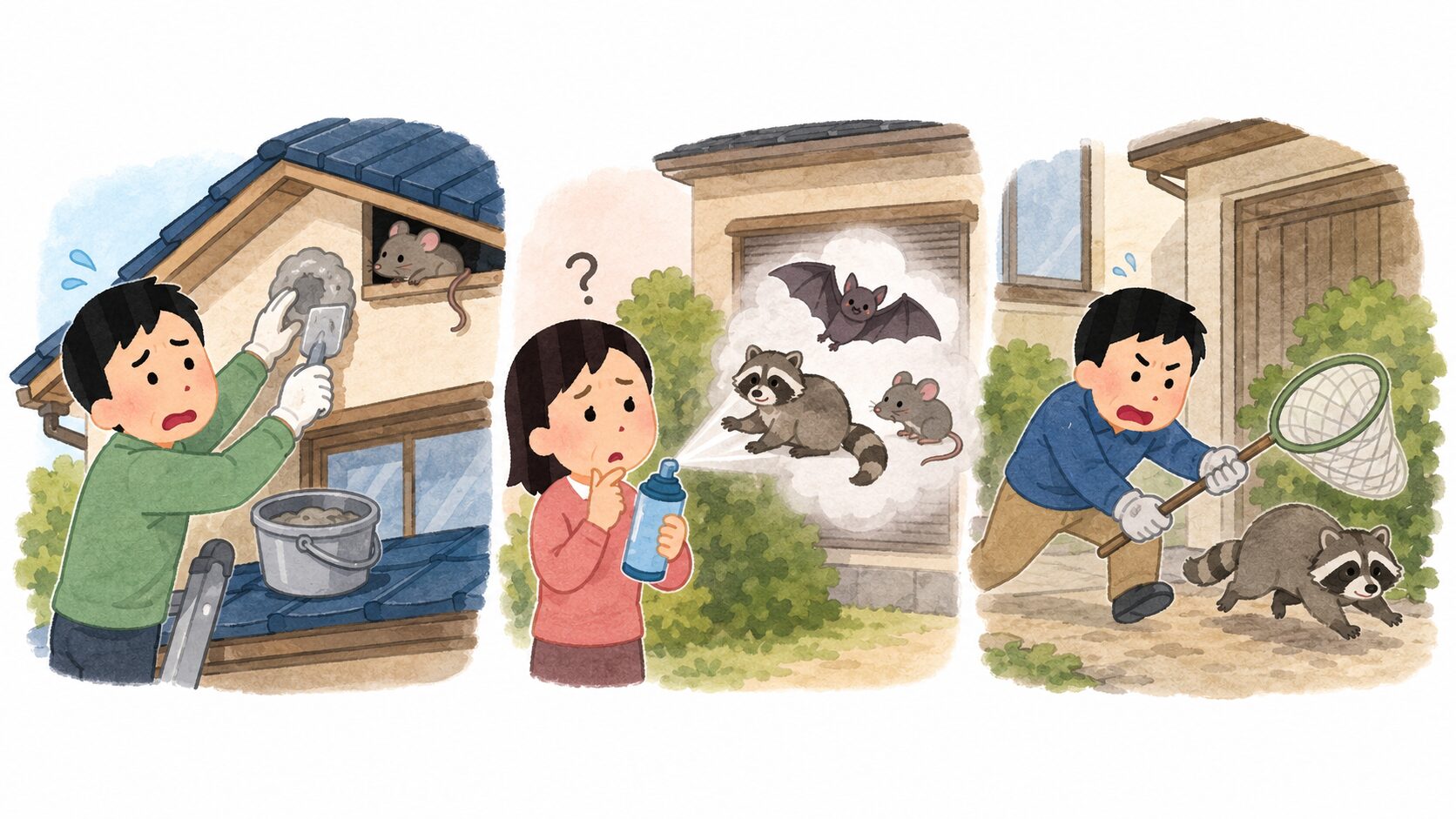 繁殖期にやってはいけない対処を示すイメージ