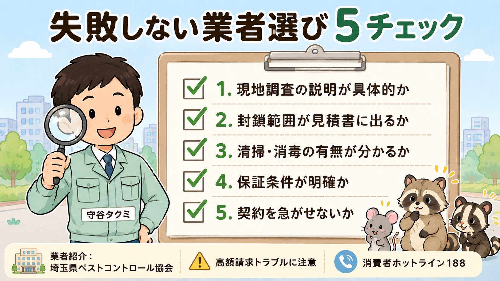 害獣駆除業者選びの比較ポイントイメージ