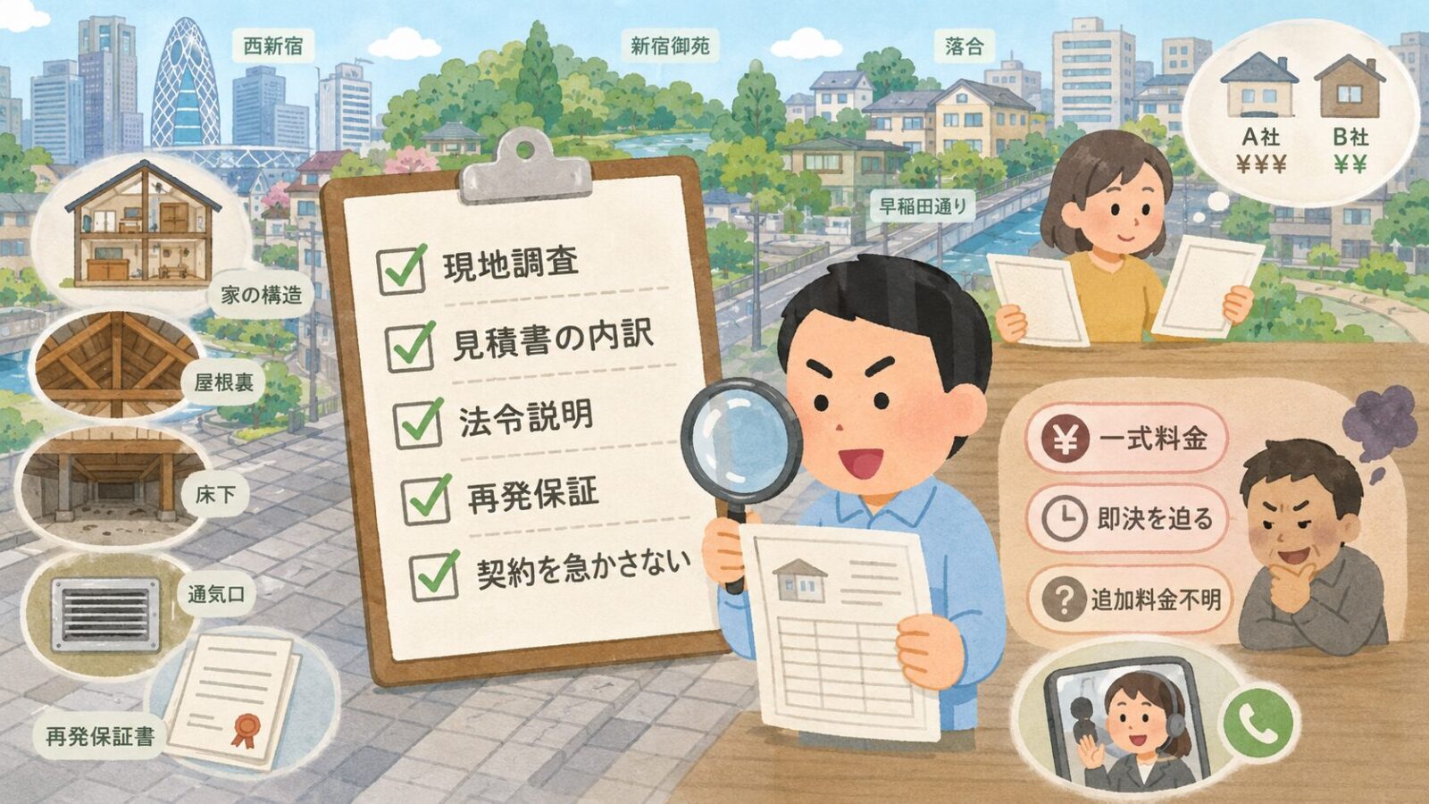 新宿区でハクビシン駆除業者を選ぶときの見積もり比較チェックリスト