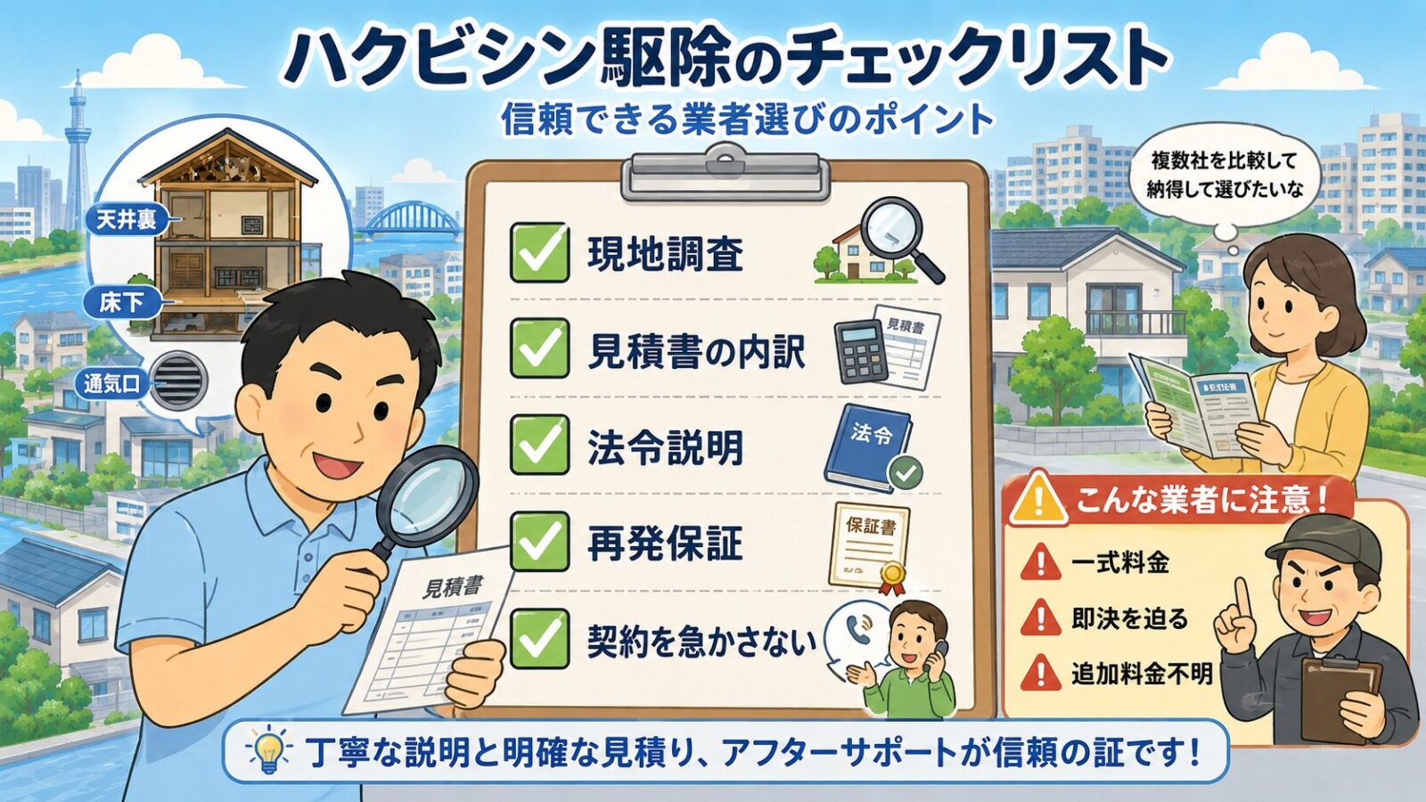 江東区でハクビシン駆除業者を選ぶときの見積もり比較チェックリスト