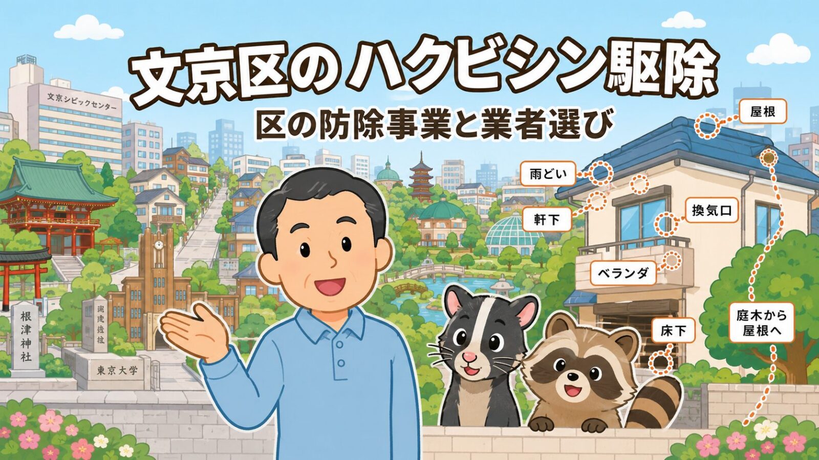 文京区のハクビシン駆除のアイキャッチ画像