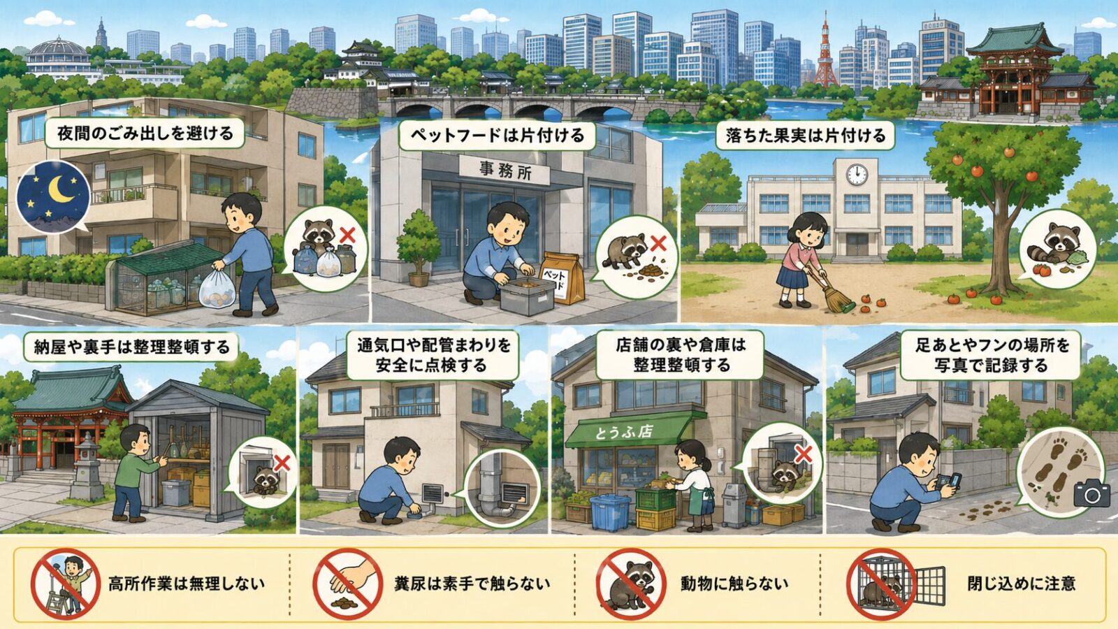 千代田区のビルや住宅で自分でできるハクビシン予防と応急対策
