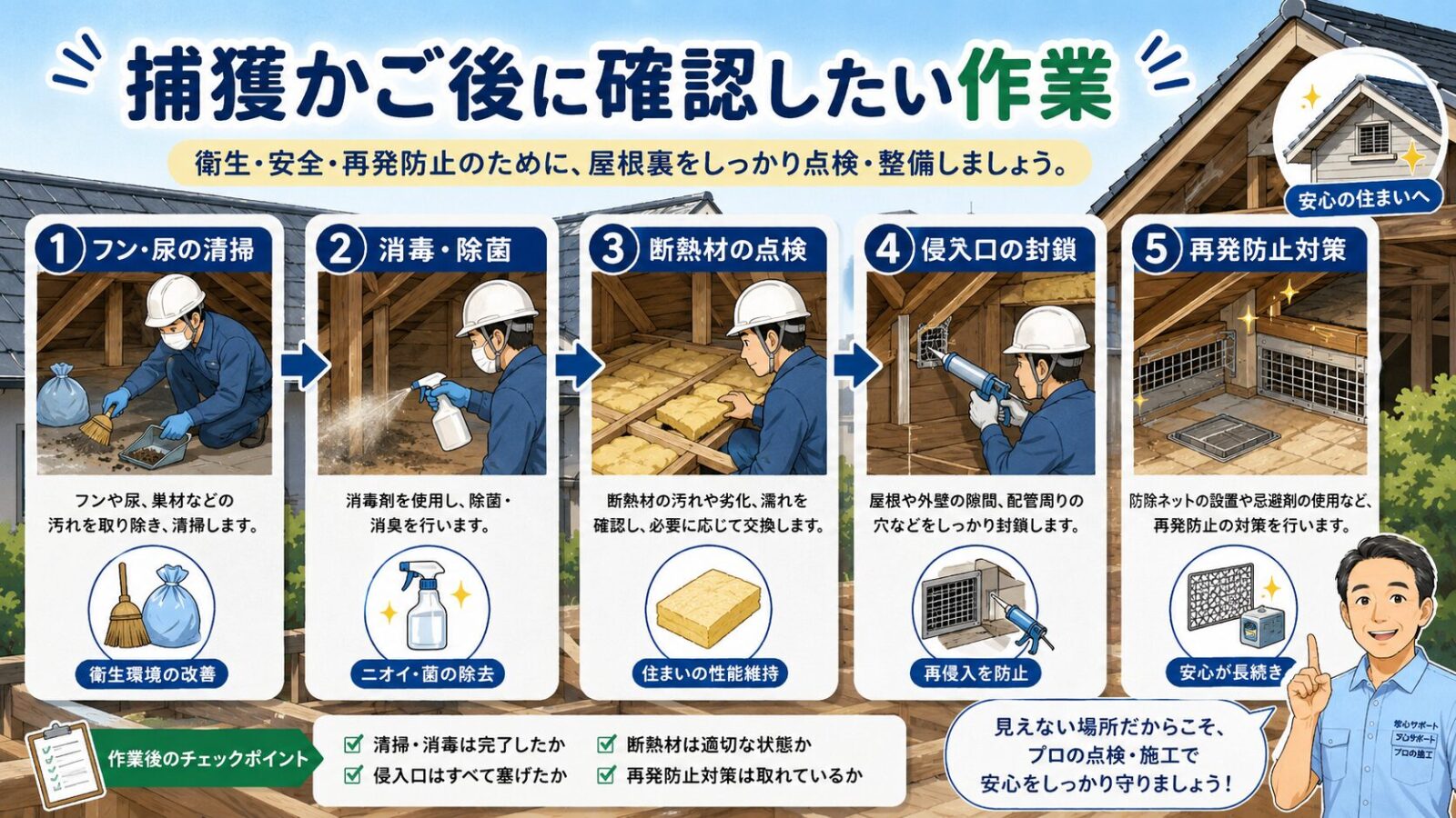荒川区の対策事業だけでは対応しきれない清掃や侵入口封鎖の作業
