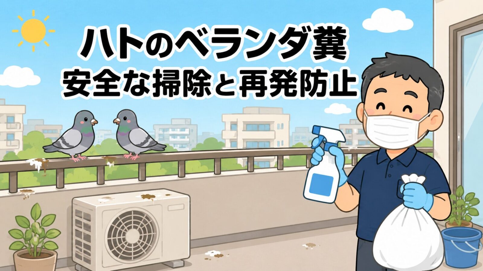 ハトベランダのふん対策