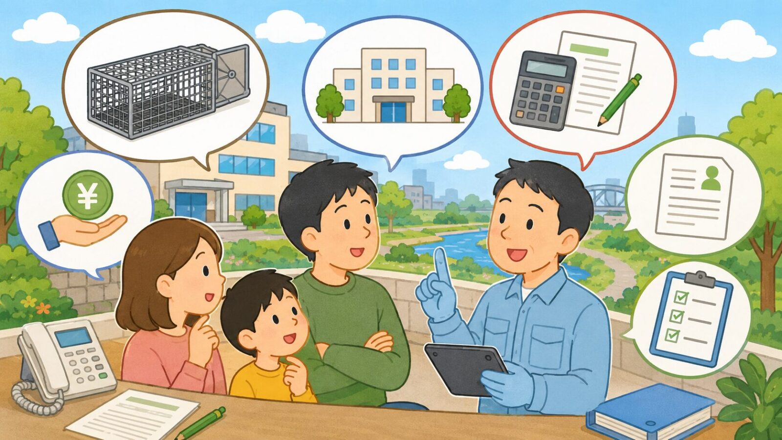足立区のハクビシン駆除でよくある質問を整理したイラスト