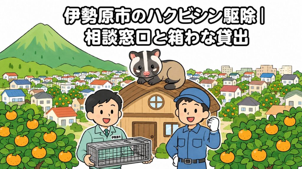 伊勢原市ハクビシン駆除 メインアイキャッチ のいらすとや風イラスト