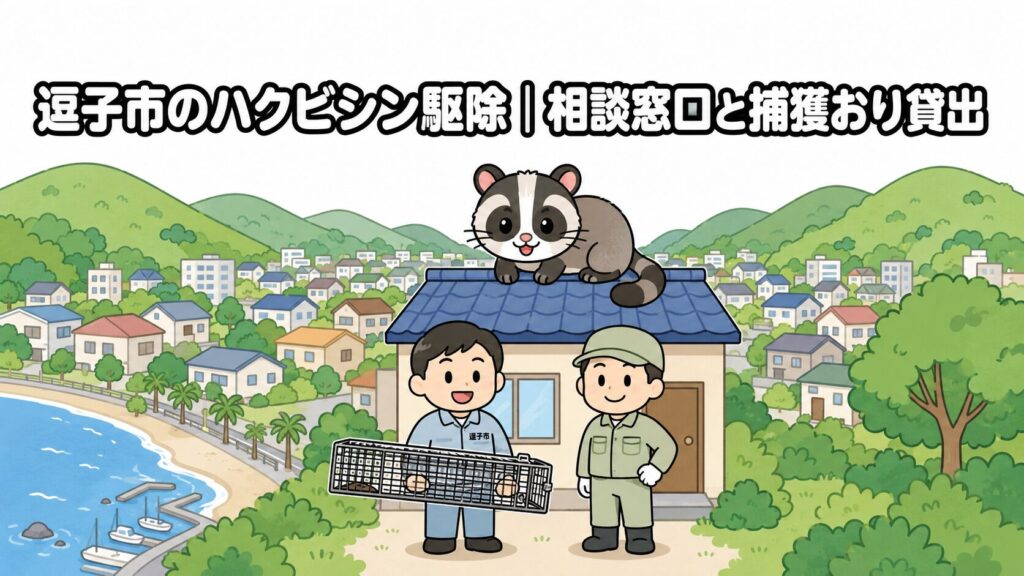 逗子市ハクビシン駆除 メインアイキャッチ のいらすとや風イラスト
