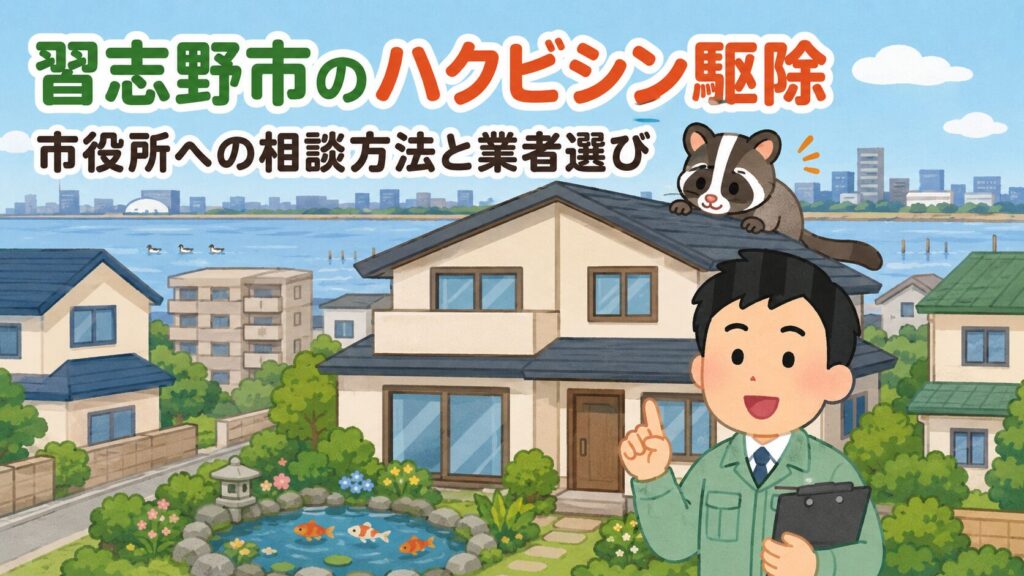習志野市ハクビシン駆除 メインアイキャッチ のいらすとや風イラスト