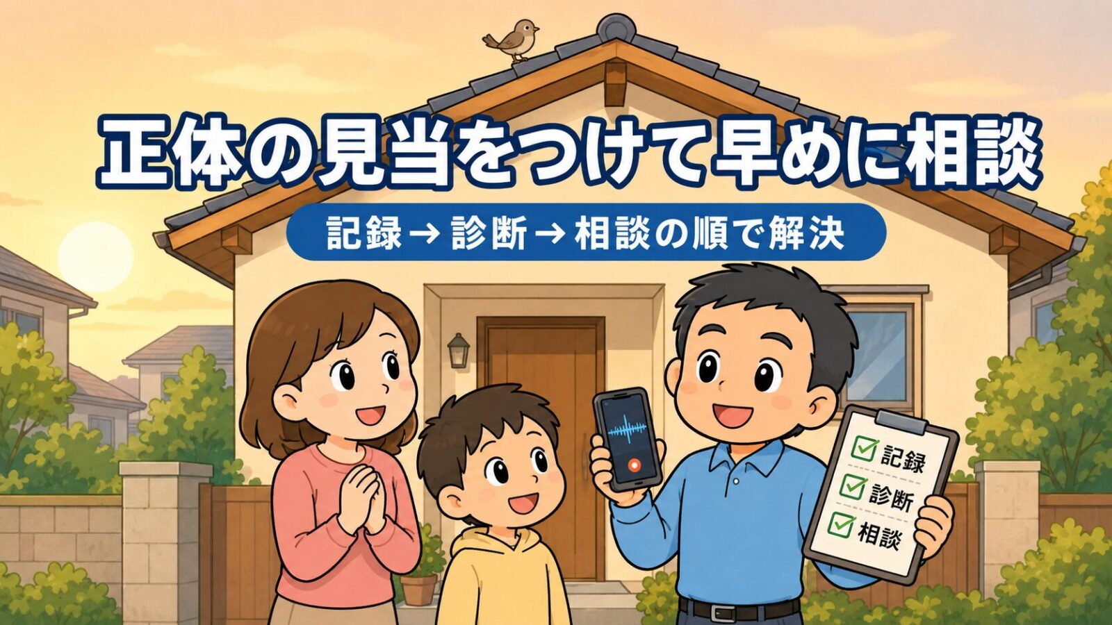 屋根裏の物音の記事のまとめ図。<br class=