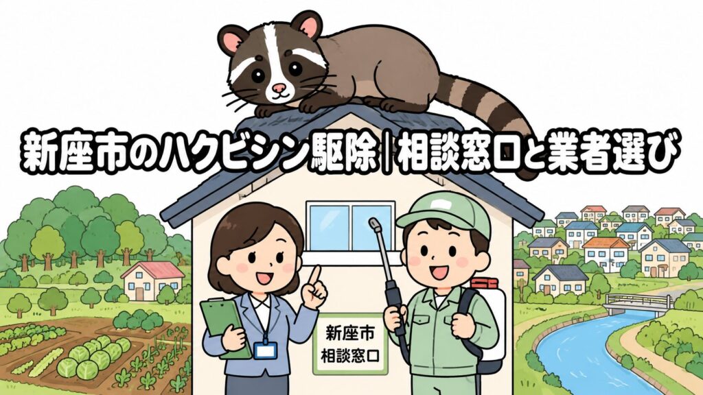 新座市ハクビシン駆除 メインアイキャッチ のいらすとや風イラスト