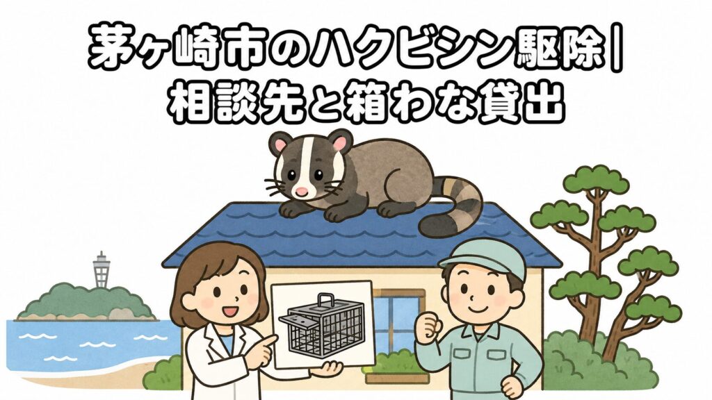 茅ヶ崎市ハクビシン駆除 メインアイキャッチ のいらすとや風イラスト