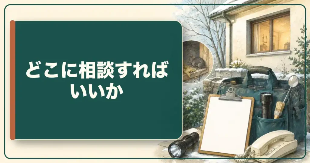 冬の壁の中のカリカリ音はどこに相談する?公的な5つの確認項目