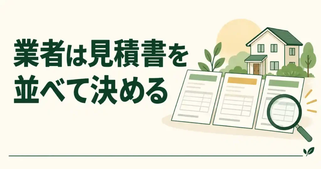 業者は見積書を並べて決める