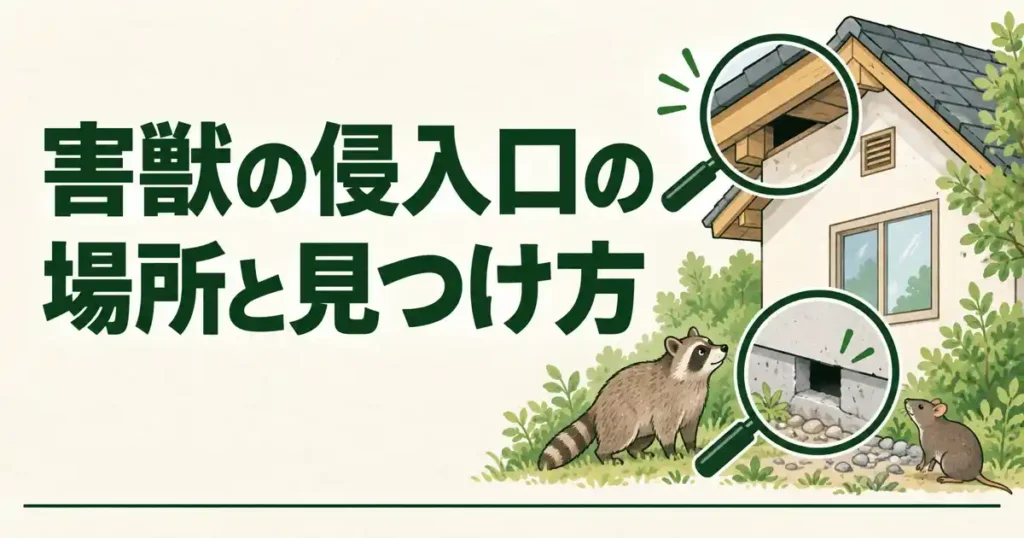 害獣の侵入口の場所と見つけ方