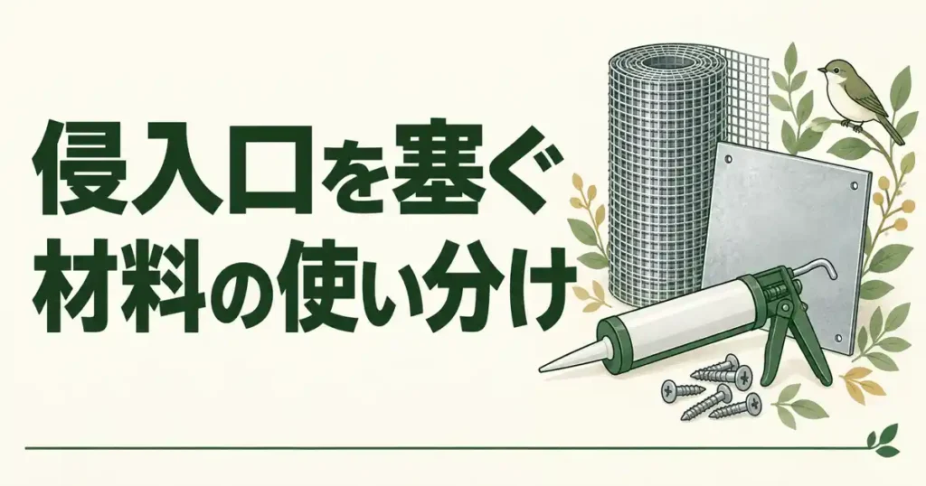 侵入口を塞ぐ材料の使い分け