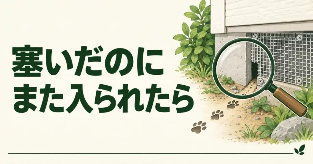 塞いだのにまた入られたら