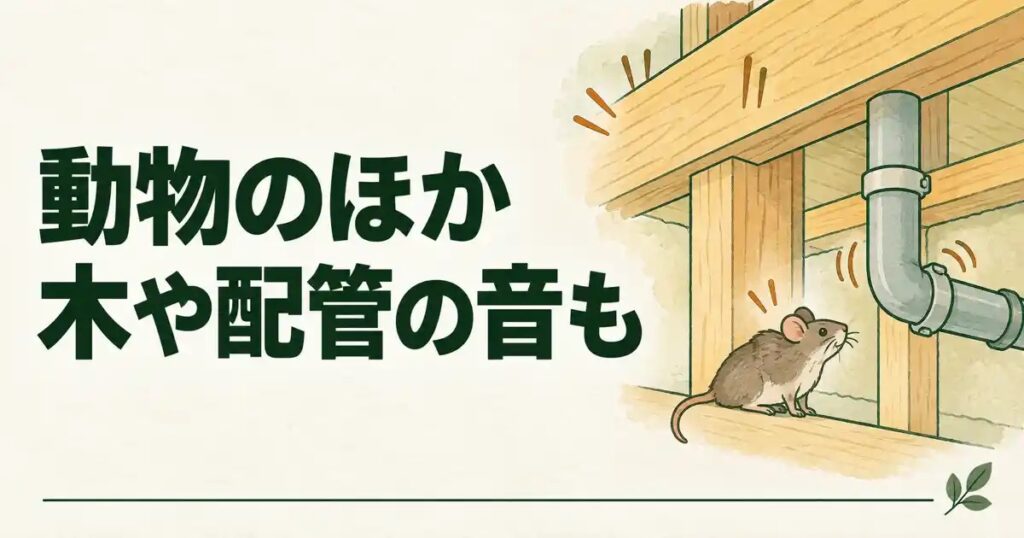 動物のほか木や配管の音も