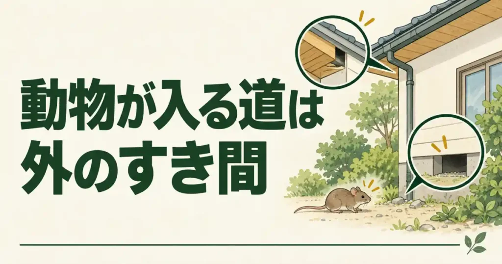 動物が入る道は外のすき間