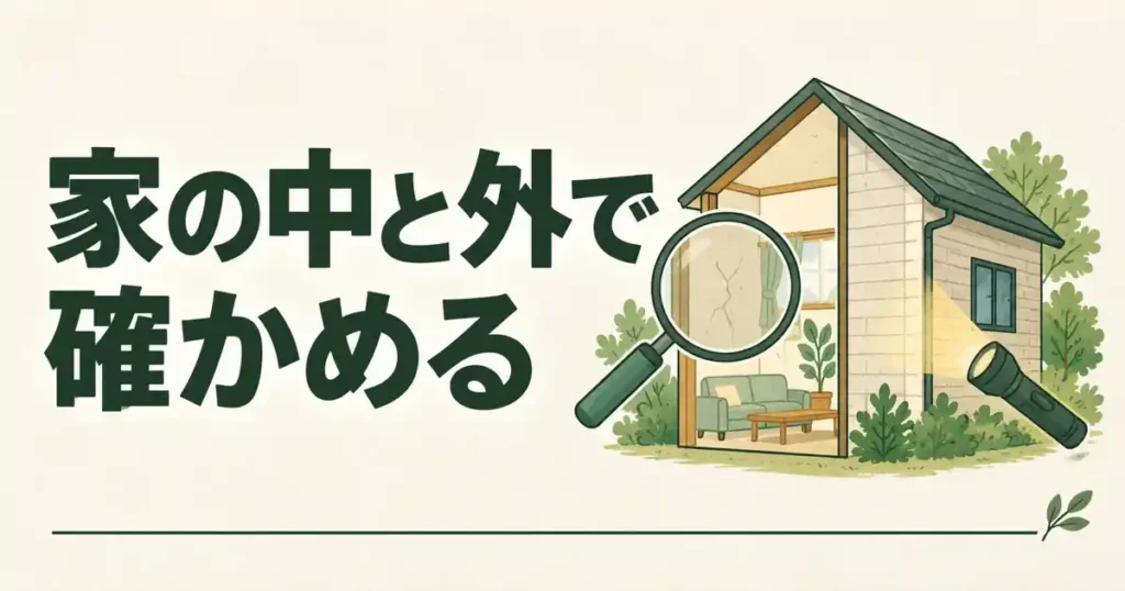 家の中と外で確かめる