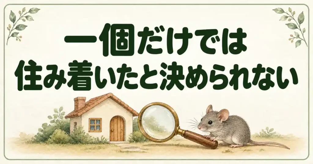 一個だけでは住み着いたと決められない